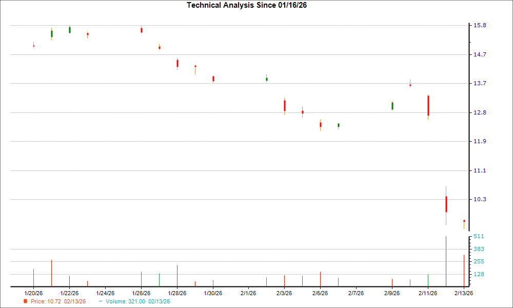 1-month candlestick chart for ADYEY