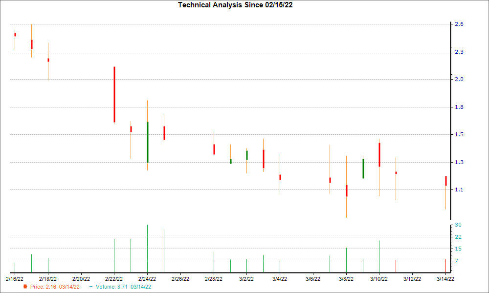 1-month candlestick chart for BDSX