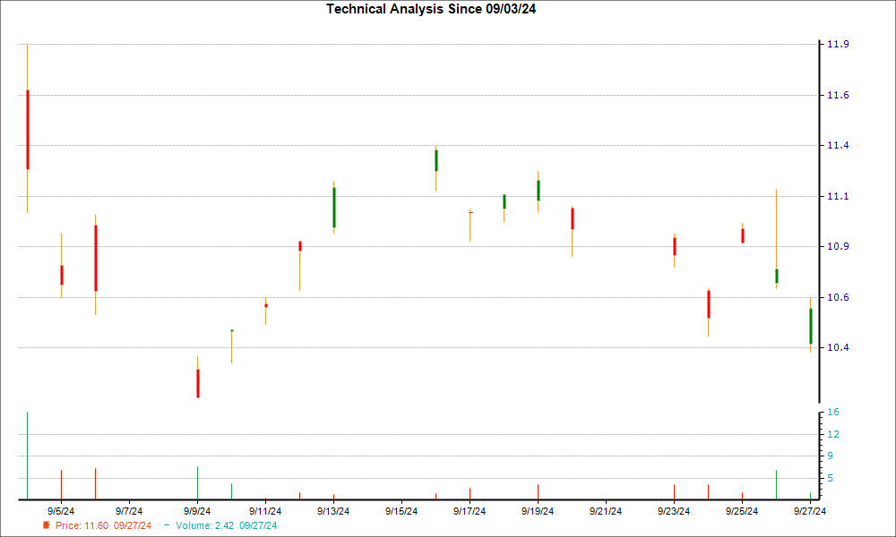 1-month candlestick chart for BVNRY