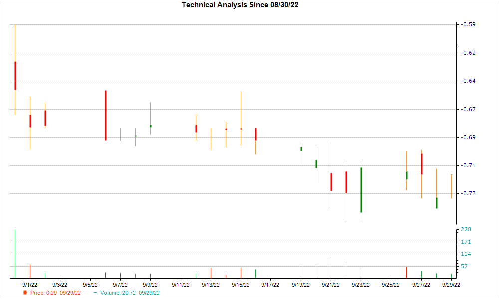 1-month candlestick chart for CHEK