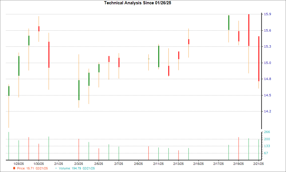 1-month candlestick chart for DAN