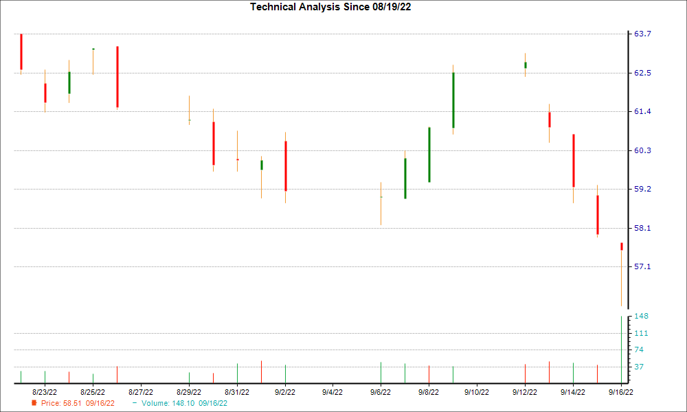 1-month candlestick chart for TRNO